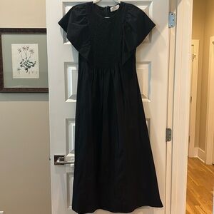 Anna Cate Maxi Black Dress, Flutter Sleeves